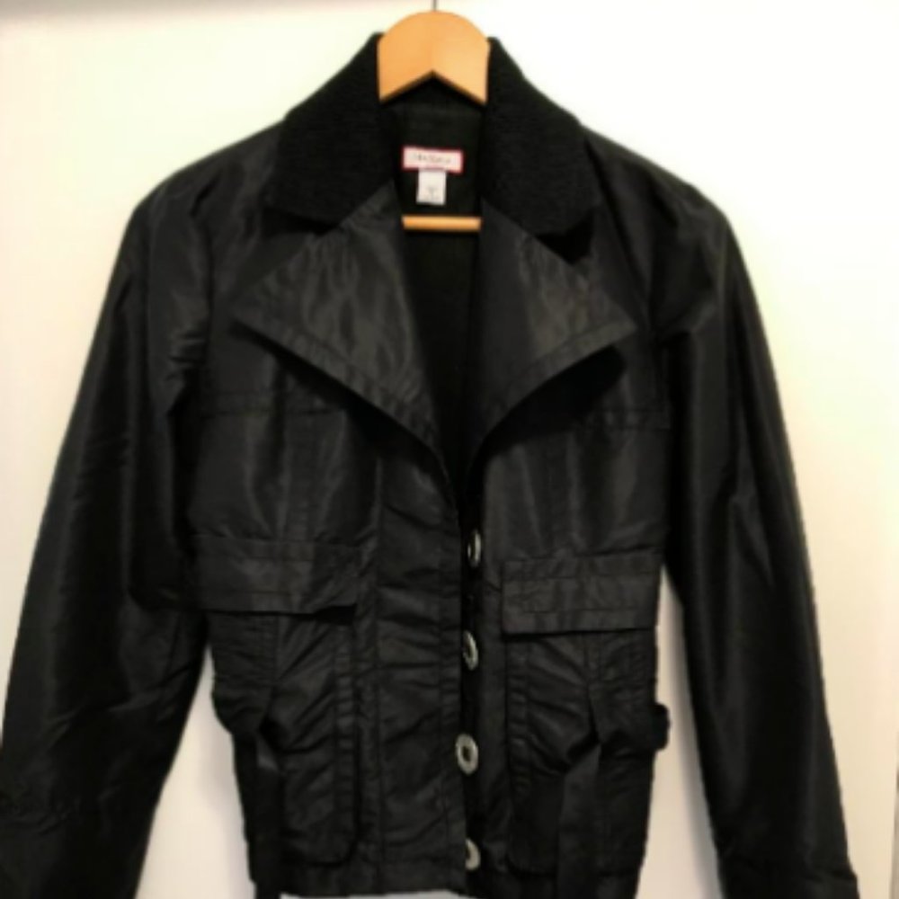 NWOT MAX&CO Black Nylon Belted Jacket Size M